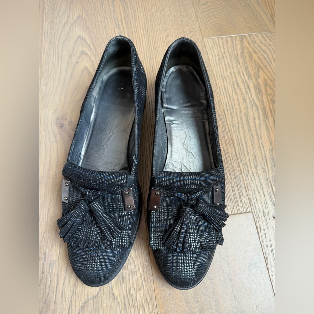 Stuart Whitman Plaid Loafer with Silver Details.